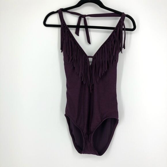 MOSSIMO Purple Fringe One Piece Swim Suit - Picture 1 of 5